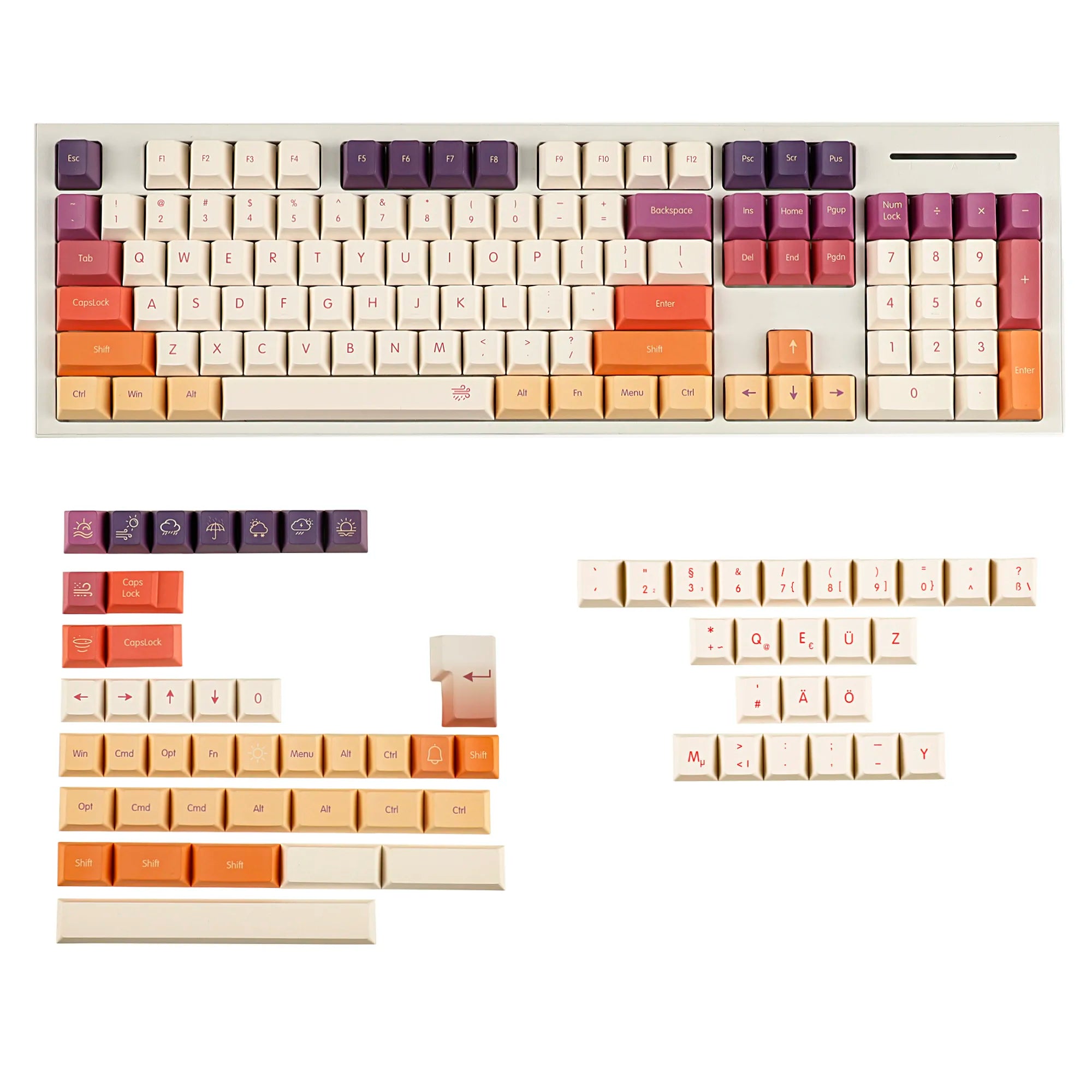 Sunset Haze Dye Sub Keycaps - German/French ISO – KreativeKeys