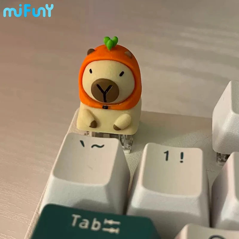 MiFuny Capybara Artisan Keycap – Cute Resin Animal Keycap for Mechanical Keyboards