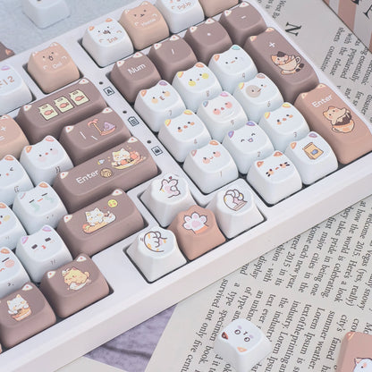 MeowMix 108-Key MAO Profile Cat Keycap Set - PBT Dye-Sub