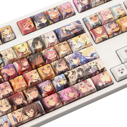 128 Key PBT XDA Profile Keycap Set - Waifu