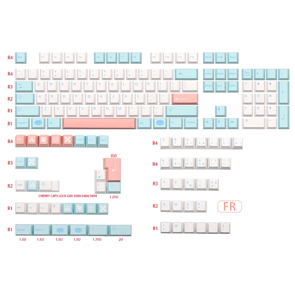 Pastel Dream 134 Key ISO DE/ES/FR/IT/UK Cherry Profile Keycap Set