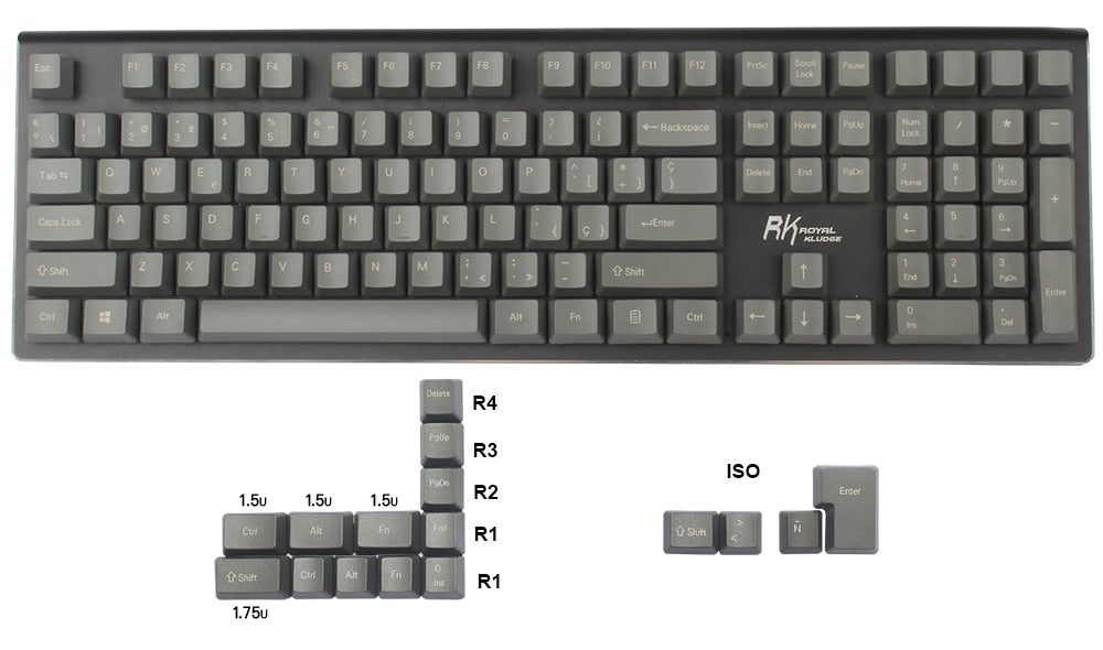 77/87/124 Key ISO-ES PBT OEM Profile Keycap Set