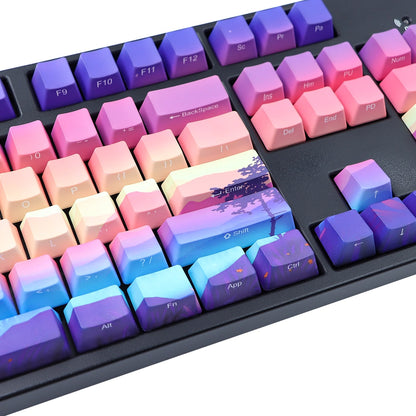 110 Key PBT OEM Profile Keycap Set - Mountain Sunset