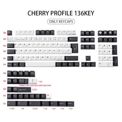 Monochrome Masterstroke 136 Key ISO-DE/FR/ES Cherry Profile Keycap Set