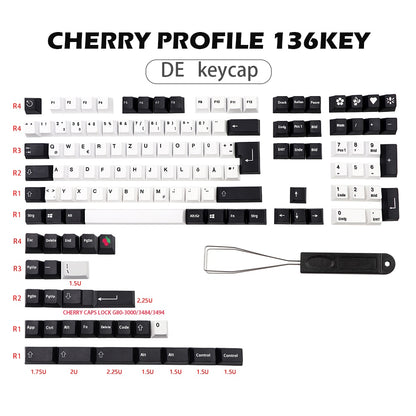 136 Key ISO-DE/FR/ES Cherry Profile Keycap Set