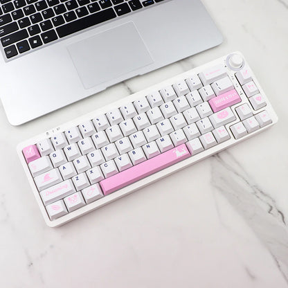 137 Key PBT Cherry Profile Keycap Set - Pink Bunny