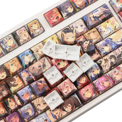 128 Key PBT XDA Profile Keycap Set - Waifu