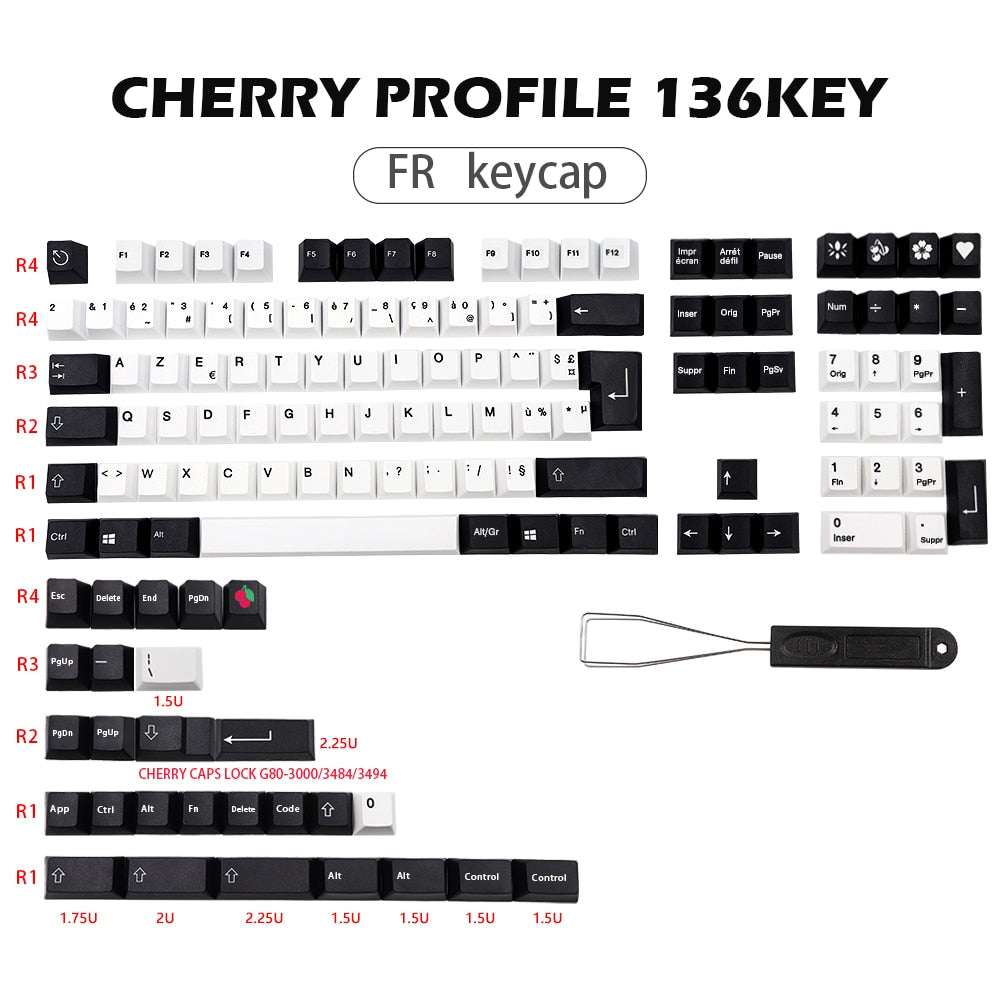 Monochrome Masterstroke 136 Key ISO-DE/FR/ES Cherry Profile Keycap Set