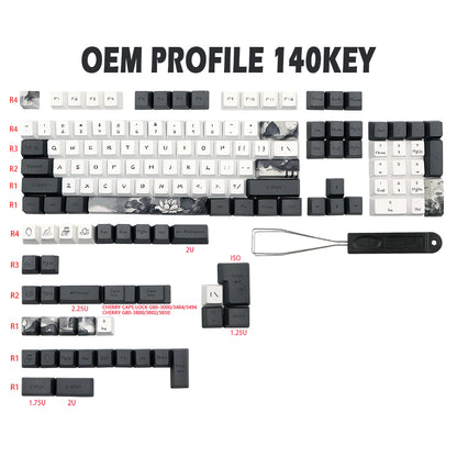 140 Key PBT OEM Profile Keycap Set - Mystic Bloom