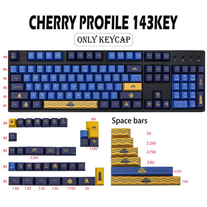 143 Key PBT Cherry Profile Keycap Set - High Seas