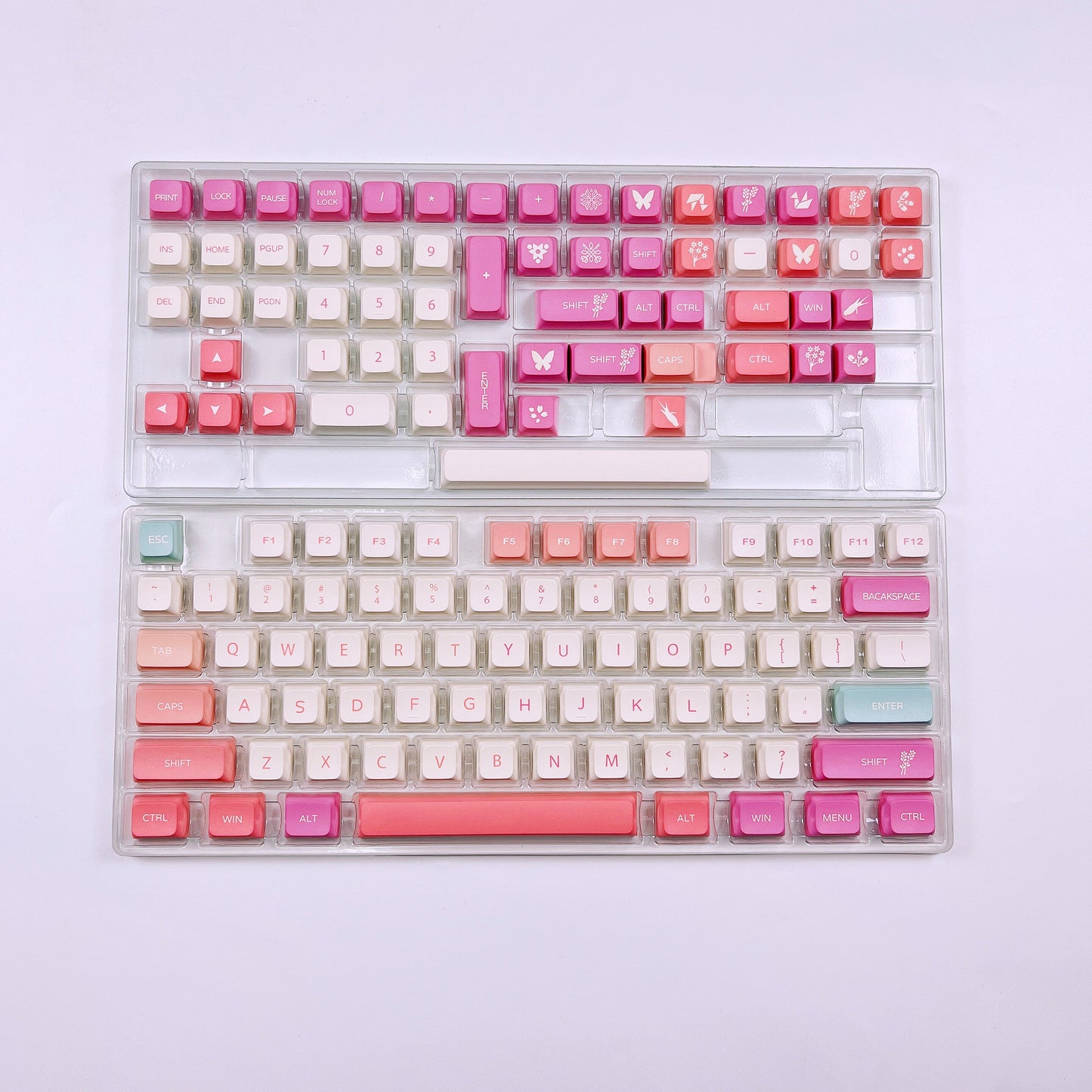 135 Key PBT XDA Profile Keycap Set - Pink Sunset