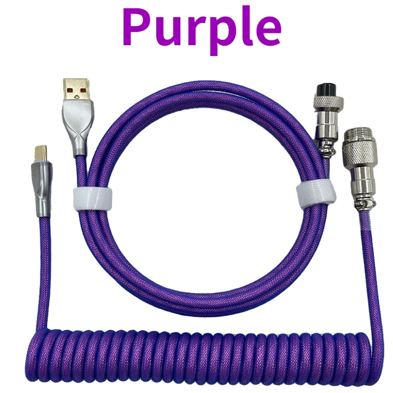 1.8m Coiled Keyboard Cable Type-C USB