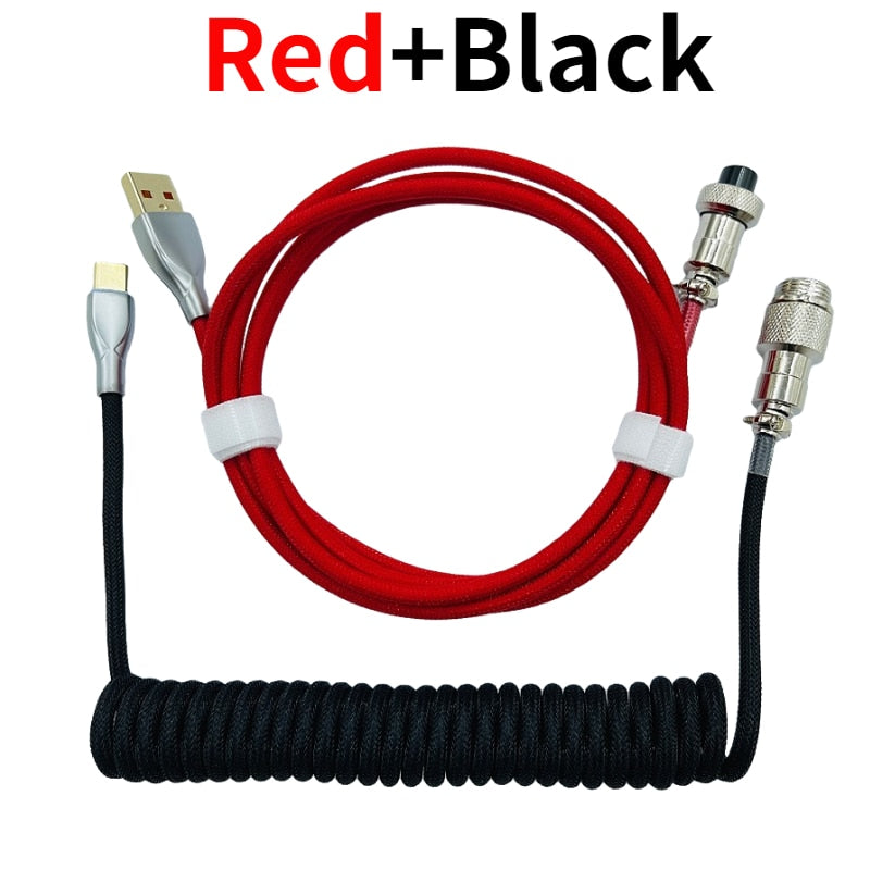 1.8m Coiled Keyboard Cable Type-C USB