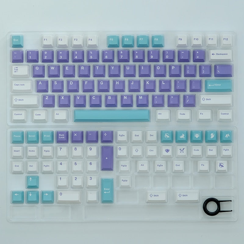 129 Key PBT Cherry Profile Keycap Set Keycap Set - Vibrant Violets