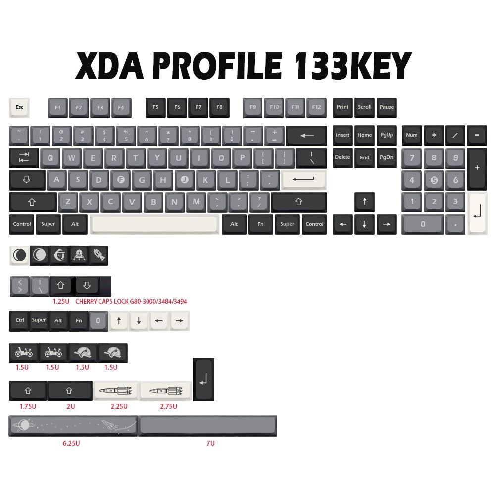 133 Key PBT XDA Profile Keycap Set - Voyager