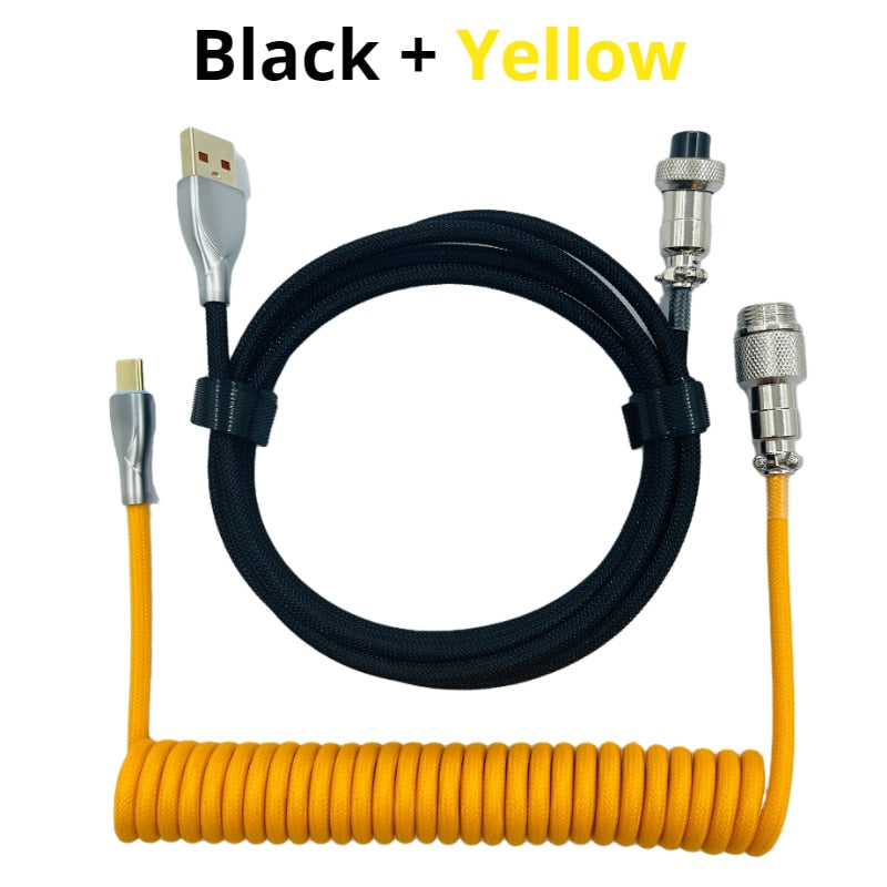 1.8m Coiled Keyboard Cable Type-C USB