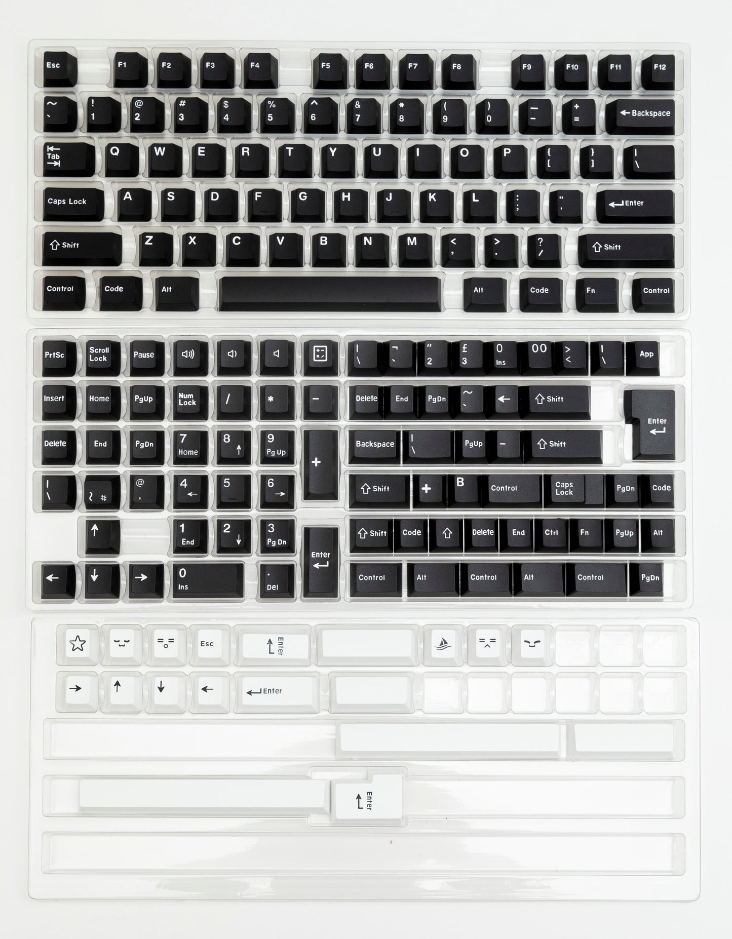 173 Key Doubleshot PBT Cherry Profile Keycap Set - Black & White