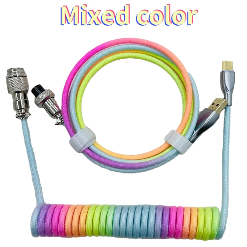 1.8m Coiled Keyboard Cable Type-C USB